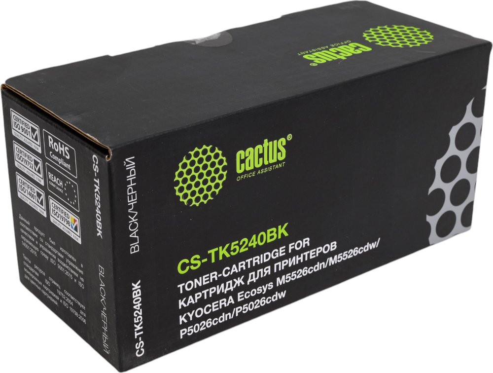 Лазерный картридж CS-TK5240BK tk-5240bk черный, 4000 страниц, для kyocera ecosys m5526cdn/m5526cd Cactus 1011586