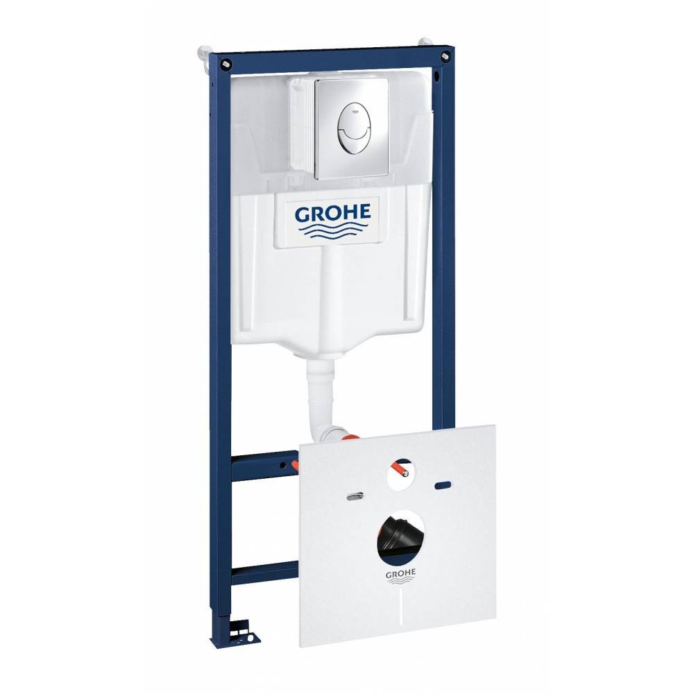 Инсталляция для подвесного унитаза GROHE Rapid SL 4 в 1 в сборе, с кнопкой смыва 38505000, 38750001