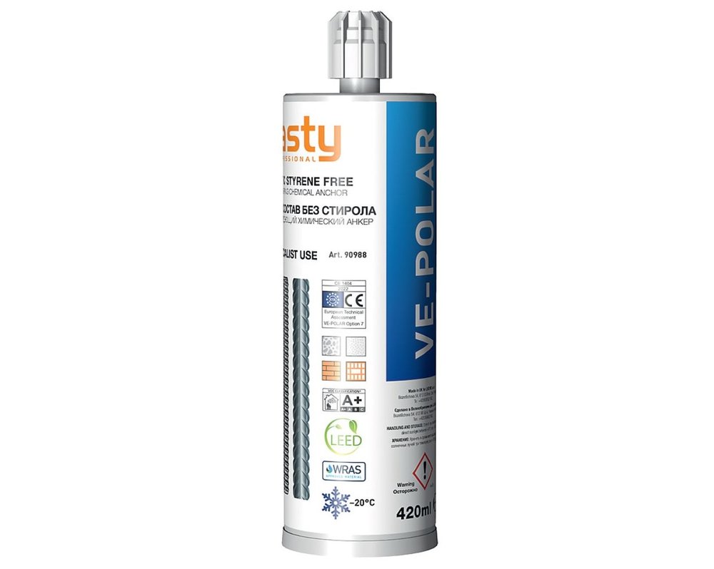 Fasty VE-Polar картридж 420 мл + 2 смесителя  (химический анкер) 90988