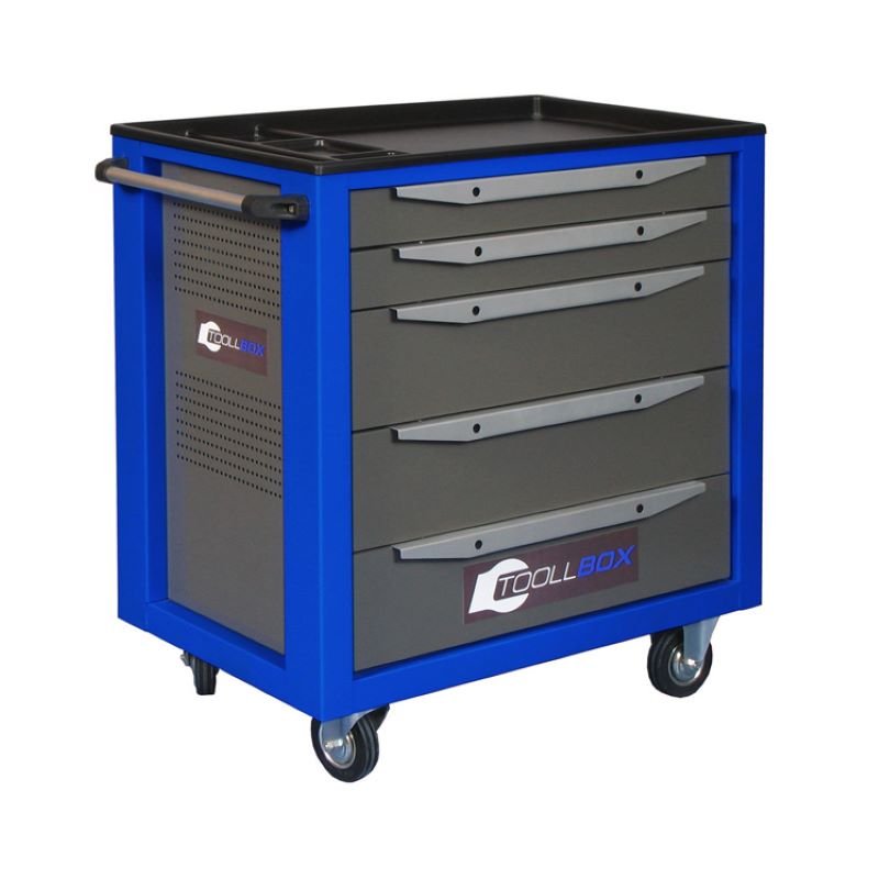 Инструментальная тележка Toollbox с центральным замком серии standart TBS-5 RAL 5005