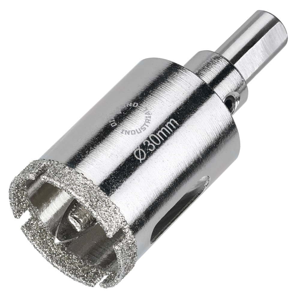Коронка алмазная по керамограниту и керамике с центрирующим сверлом 30 мм Diamond Industrial DIDCSC030
