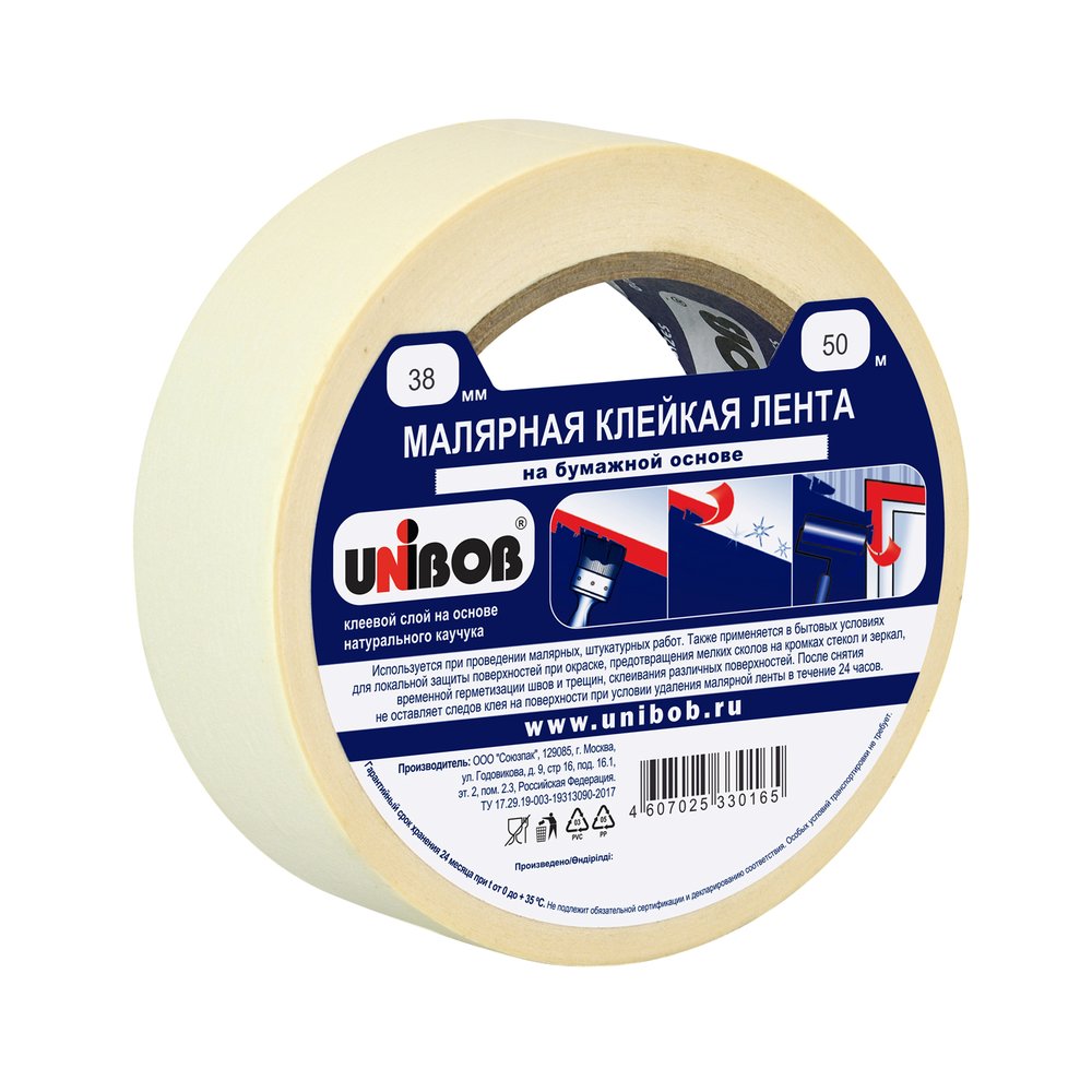 Малярная клейкая лента UNIBOB 38 мм х 50 м 134845 28138