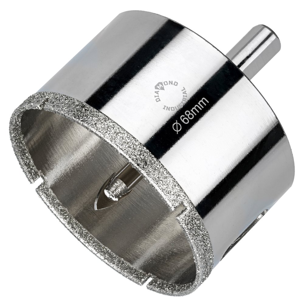 Коронка алмазная по керамограниту и керамике с центрирующим сверлом 68 мм Diamond Industrial DIDCSC068