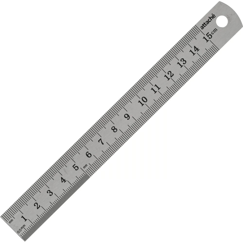 Линейка металлическая 15 см Attache
