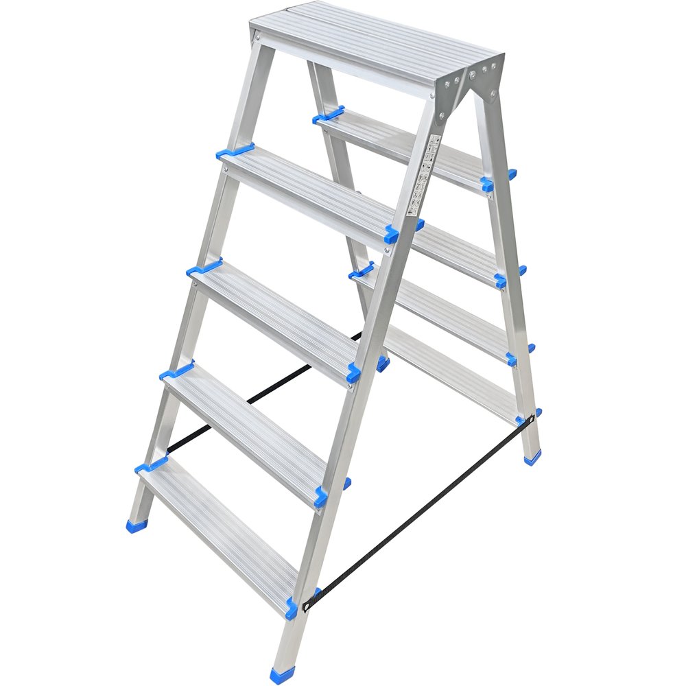 Алюминиевая двухсторонняя стремянка LadderBel 5 ступеней STR2-AL-5