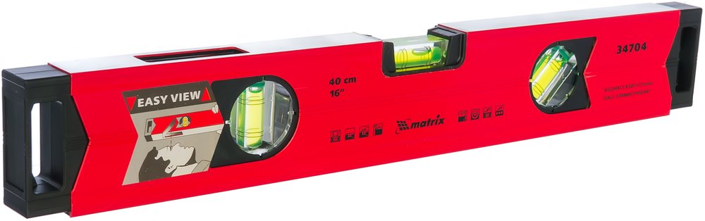 Алюминиевый магнитный уровень MATRIX 400 мм 34704