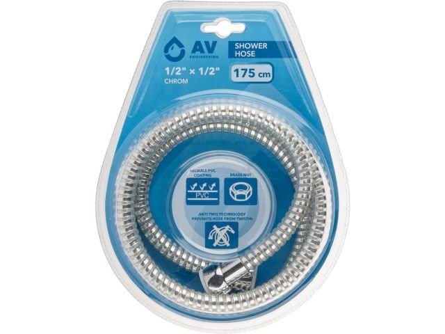 Шланг душевой AV Engineering, PVC, 1/2 г-г, 175 см, хром, AVSSS-111