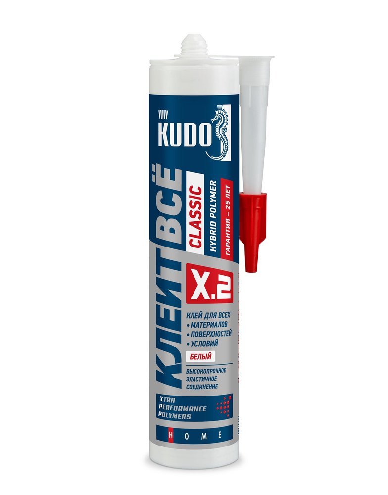 Клей на основе гибридных полимеров KUDO Клеит Все CLASSIC белый, 280 мл KX-2W