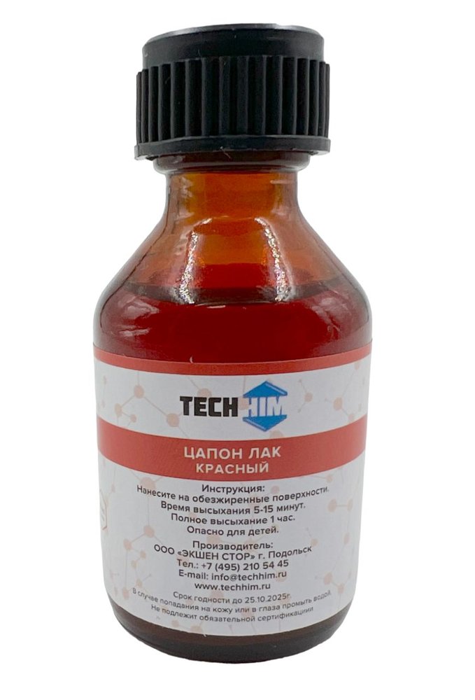 Цапон лак красный 30 мл, стекло TECHHIM TH-TSAP-RD-30