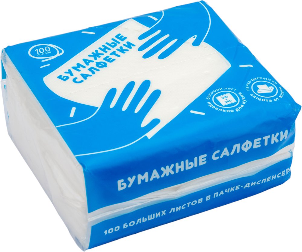 Салфетки Сыктывкарские Non-stop 1 слой, 100 шт., белые СДУ1.1М