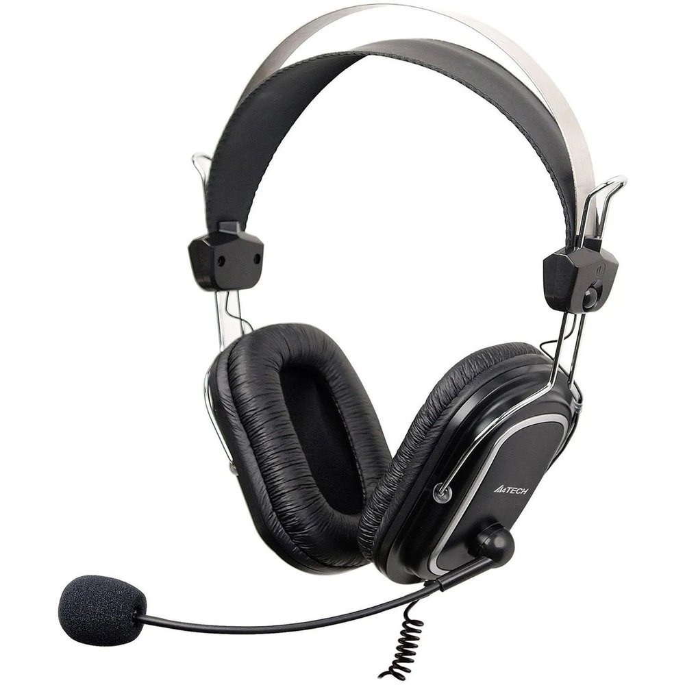 Гарнитура A4Tech (HU-50) черный 2м накладные USB