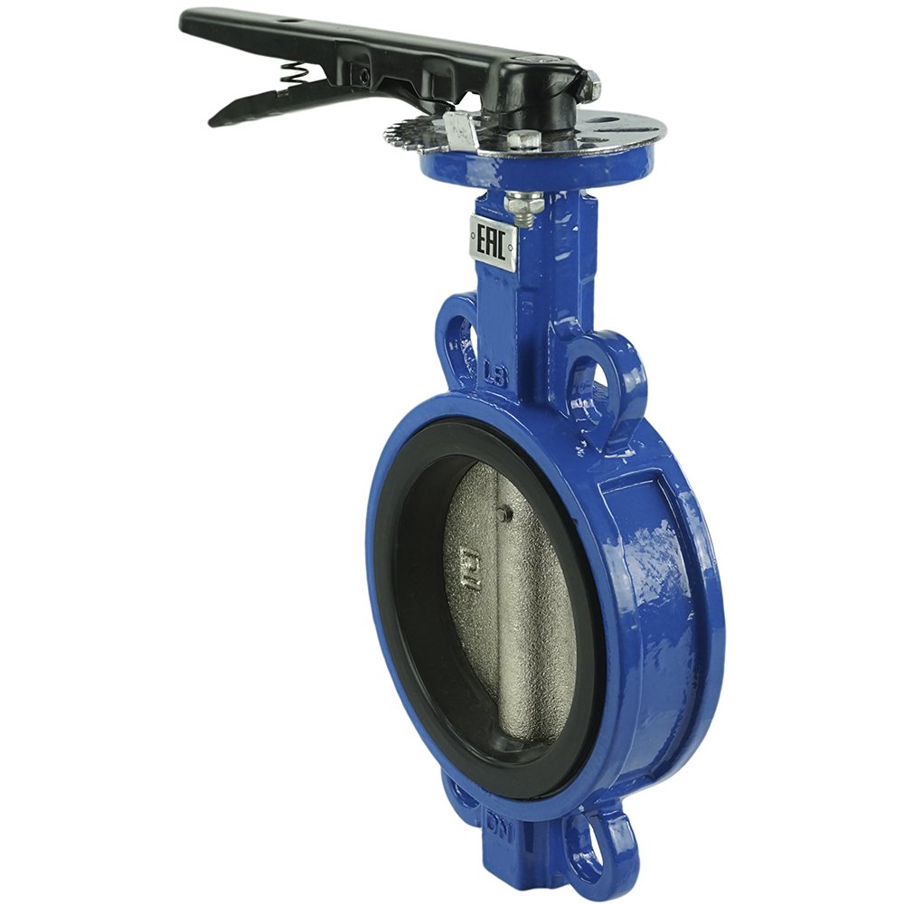 Дисковый поворотный затвор DN.ru  GGG50-GGG40-EPDM Ду100 Ру16 с рукояткой D050-08308