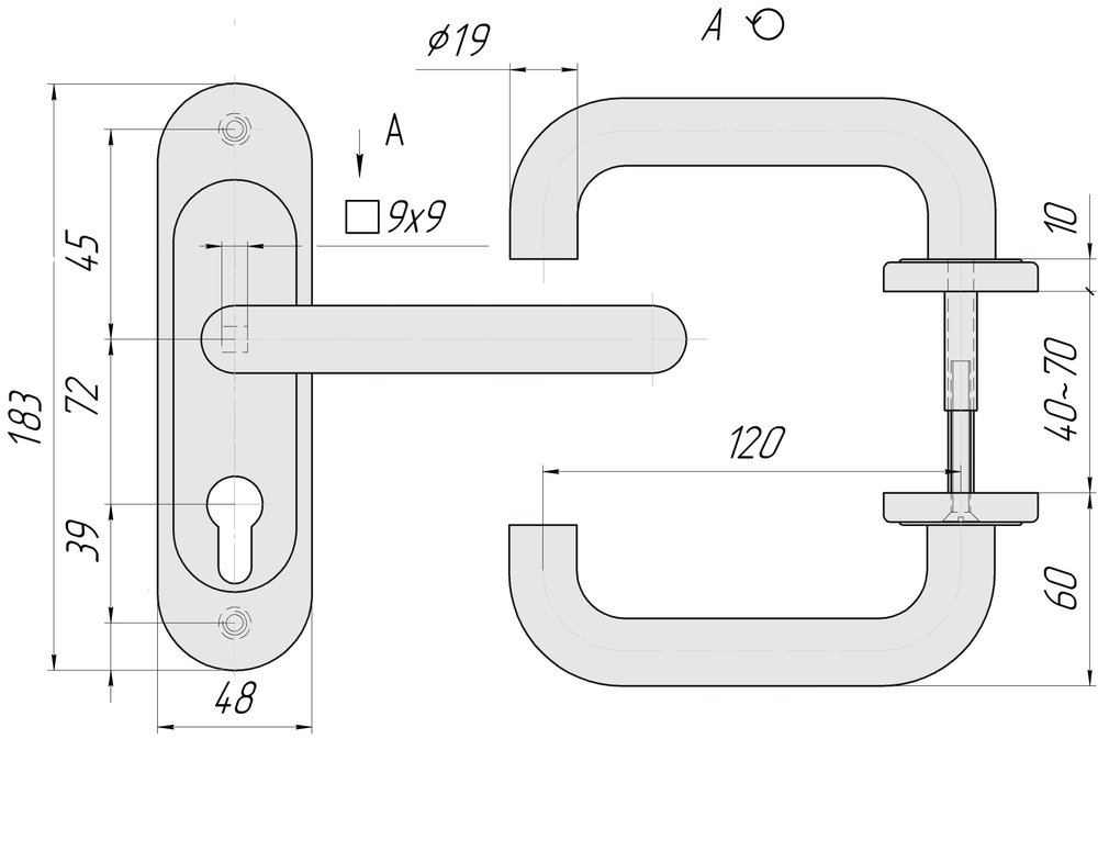 Ручка на планке CRIT Р72-4949У-Хш 00338