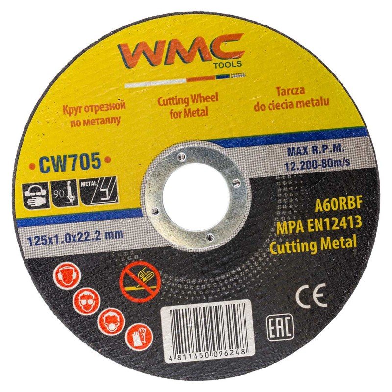 Круг отрезной 125x1.0x22.2 мм WMC TOOLS WMC-CW705(56848)