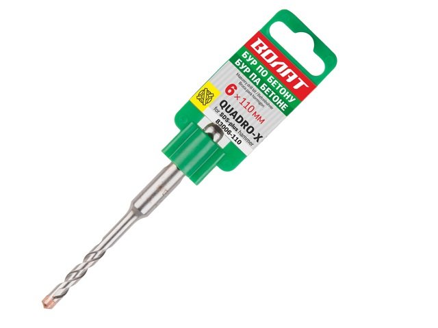 Бур сверло SDS-plus 6x50x110 мм, Quadro-x ВОЛАТ 83006-110