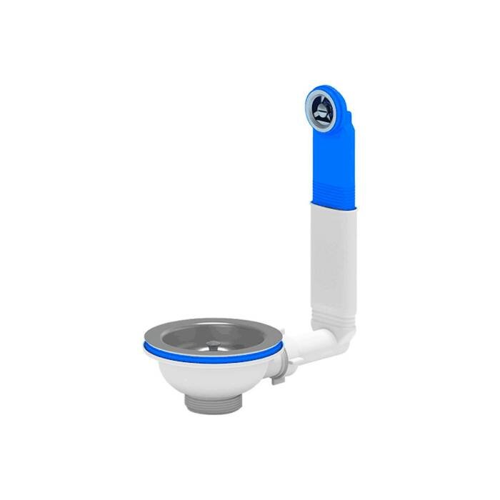 Выпуск для мойки АНИ Пласт жесткий перелив, 3 1/2, нержавеющая сетка N320 025-0156