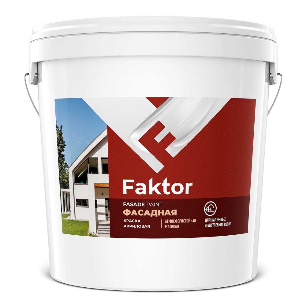 Акриловая краска ЯРОСЛАВСКИЕ КРАСКИ FAKTOR для фасадов белая, ведро 28 кг О05368