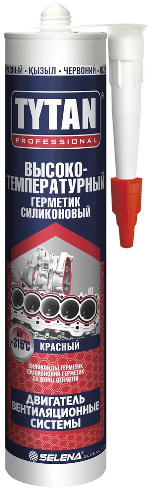 Силиконовый высокотемпературный герметик Tytan PROFESSIONAL красный, 280 мл 59598 208113
