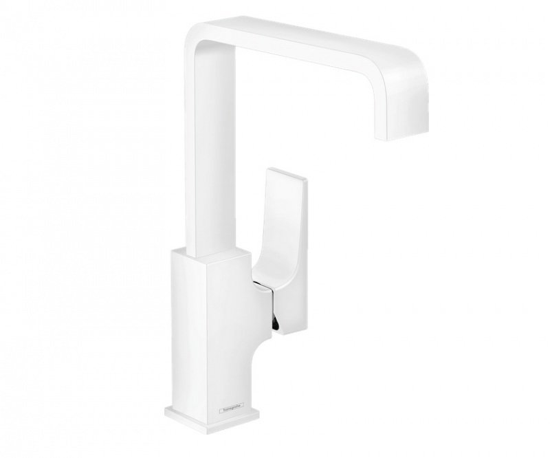 Смеситель для раковины Hansgrohe Metropol 230 однорычажный, с рычаговой рукояткой, со сливным клапаном Push-Open, матовый белый 32511700 00063143