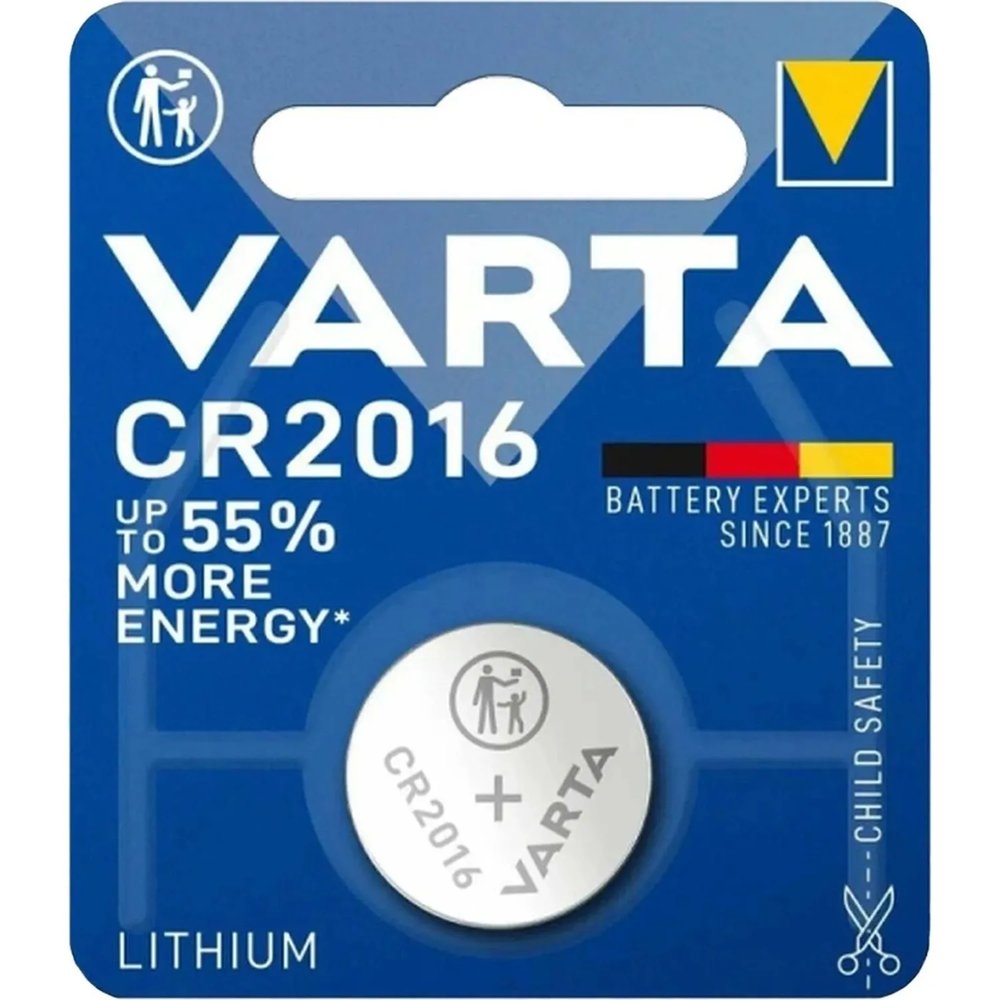 Батарейка Varta ELECTRONICS CR2016 BL1 Lithium 3V (6016) (6016101401)