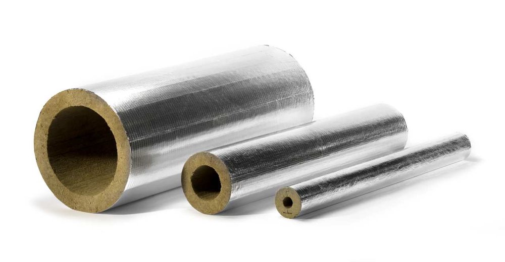 Минераловатные теплоизоляционные цилиндры XOTPIPE Alu 108x30x1000 посегментно - .Поставляется кратно упаковке. В упаковке 9 шт. (9 пог. м) VISP100ALL10DT108-30