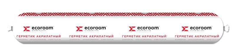 Акриловый герметик ECOROOM AS-11 для заделки швов и трещин, серый, 600 мл E-Герм-7134/Сер