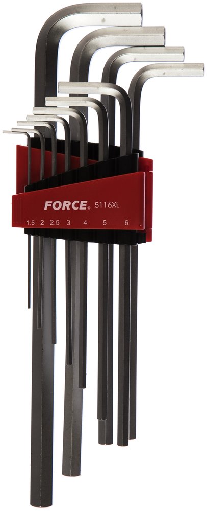 Набор длинных Г-образных шестигранников 1,5-12 мм, 11предметов FORCE 5116XL