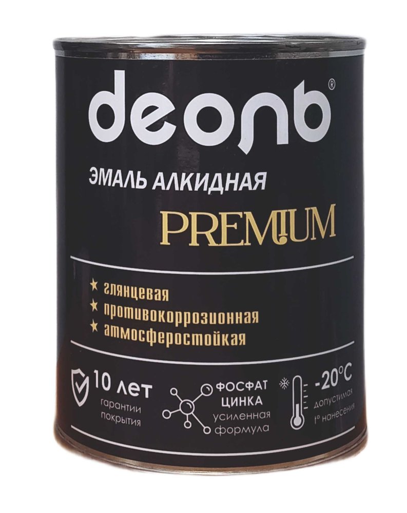 Эмаль с фосфатом цинка алкидная Деоль PREMIUM красное вино RAL 3005 глянцевая 0,75л 00032680