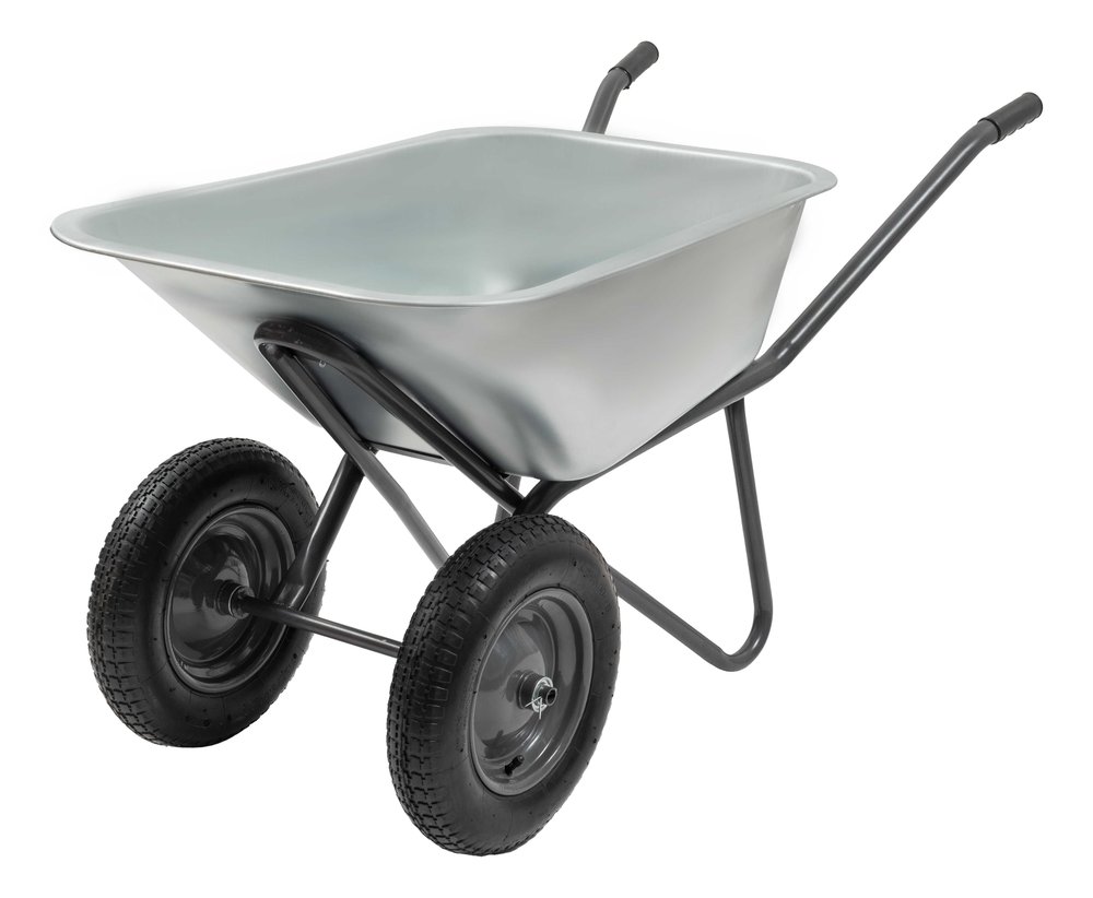 Двухколесная усиленная тачка Gigant с оцинкованным кузовом 110л ZAW-05