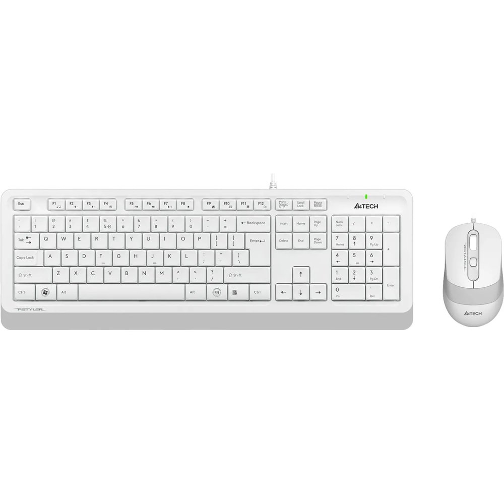 Набор клавиатура+мышь A4Tech Fstyler F1010 клав:бел/сер мышь:бел/сер USB
