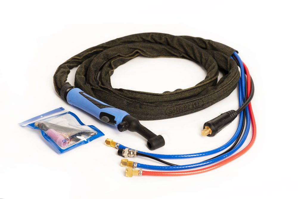 Горелка TIG WP 18FXV энаргит (4 метра,M12x1,0+2 pin,вилка 35-50,водяное,AC250А/DC350A,0.5-4.0мм) WP18FXV-4-M16-2P-3550 WP18FXV-4-M12-2P-3550