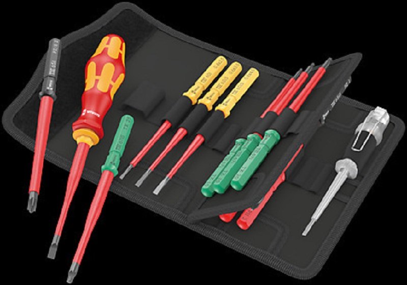 Набор бит с битодержателем WERA Kraftform Kompakt VDE 16 extra slim 1 Tool Finder 1x9x98, PH1x157, PH2x157, PZ1x157, PZ2x157, 1x1x157, 1x2x157, TX1 WE-006608