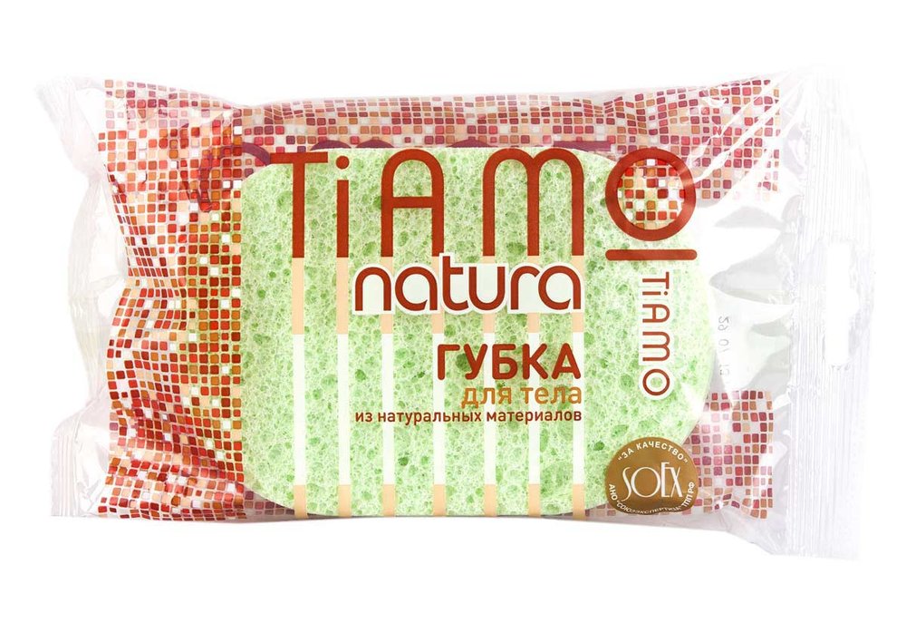Губка для тела TIAMO Natura ОВАЛ целлюлоза 7690