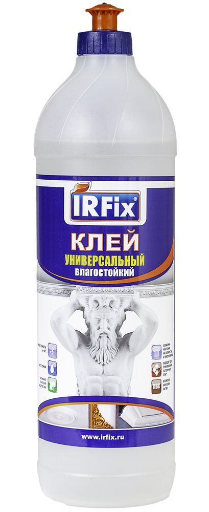 Универсальный влагостойкий прозрачный клей IRFIX 1 л 20037