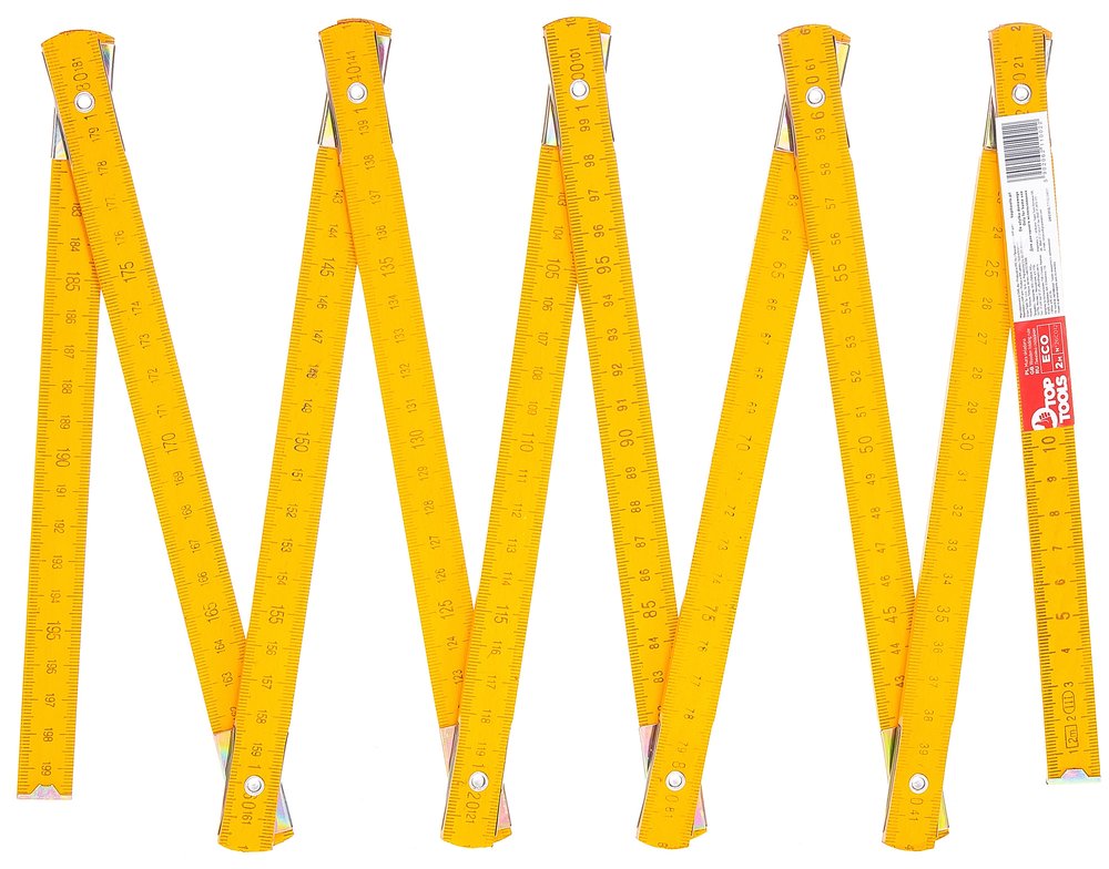 Складной деревянный метр 2 м, желтый Top Tools 26C012