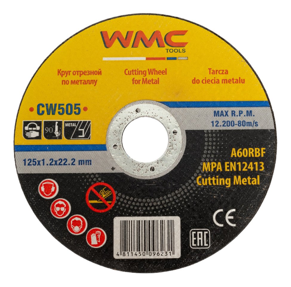 Круг отрезной абразивный 125x1.2x22.2 мм WMC TOOLS WMC-CW505(56697)