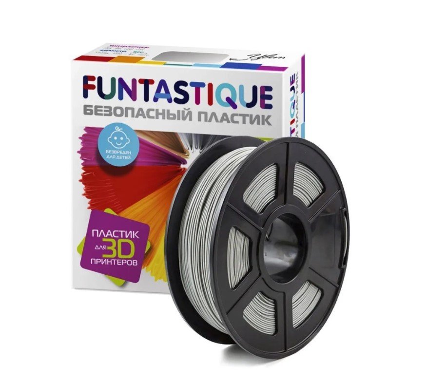 Пластик в катушке FUNTASTIQUE abs, 1.75 мм, 1 кг, серый ABS-1KG-GY