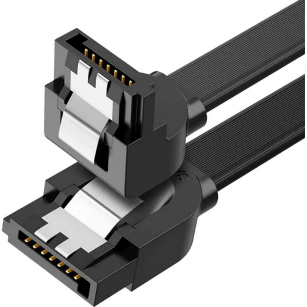 Кабель угловой UGREEN US217 (30797) SATA 3 Data Cable 90 угол. 0,5м черный
