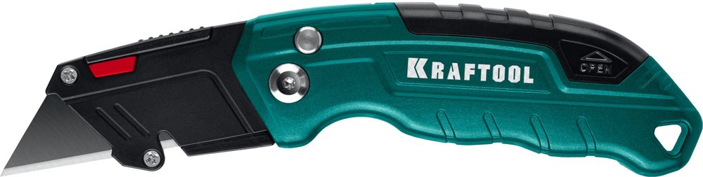 Компактный складной нож с трапециевидным лезвием KRAFTOOL Helfer тип А24 09242
