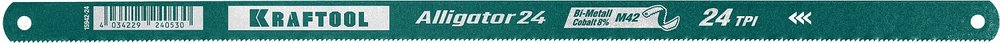 Биметаллическое полотно по металлу KRAFTOOL Alligator-24 300х13х0.6 мм, 24 TPI 15942-24