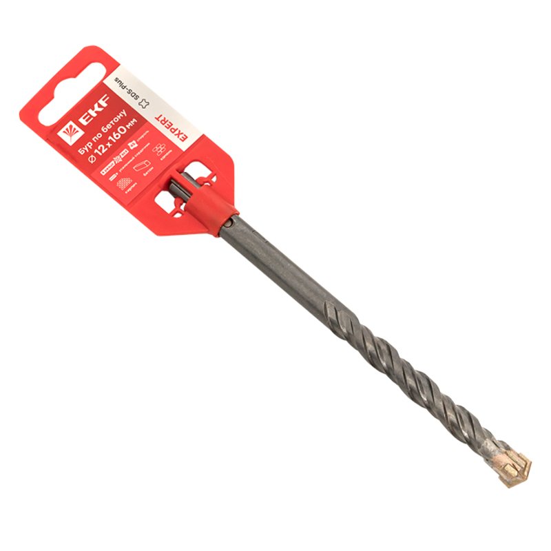 Бур по бетону Expert (12x160 мм, 4 резца, SDS-plus) EKF db-12-160-4x4