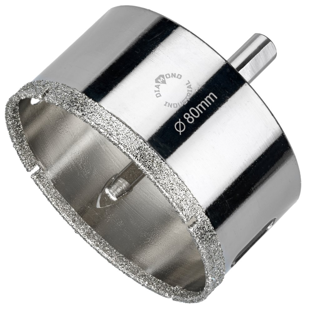 Коронка алмазная по керамограниту и керамике с центрирующим сверлом 80 мм Diamond Industrial DIDCSC080