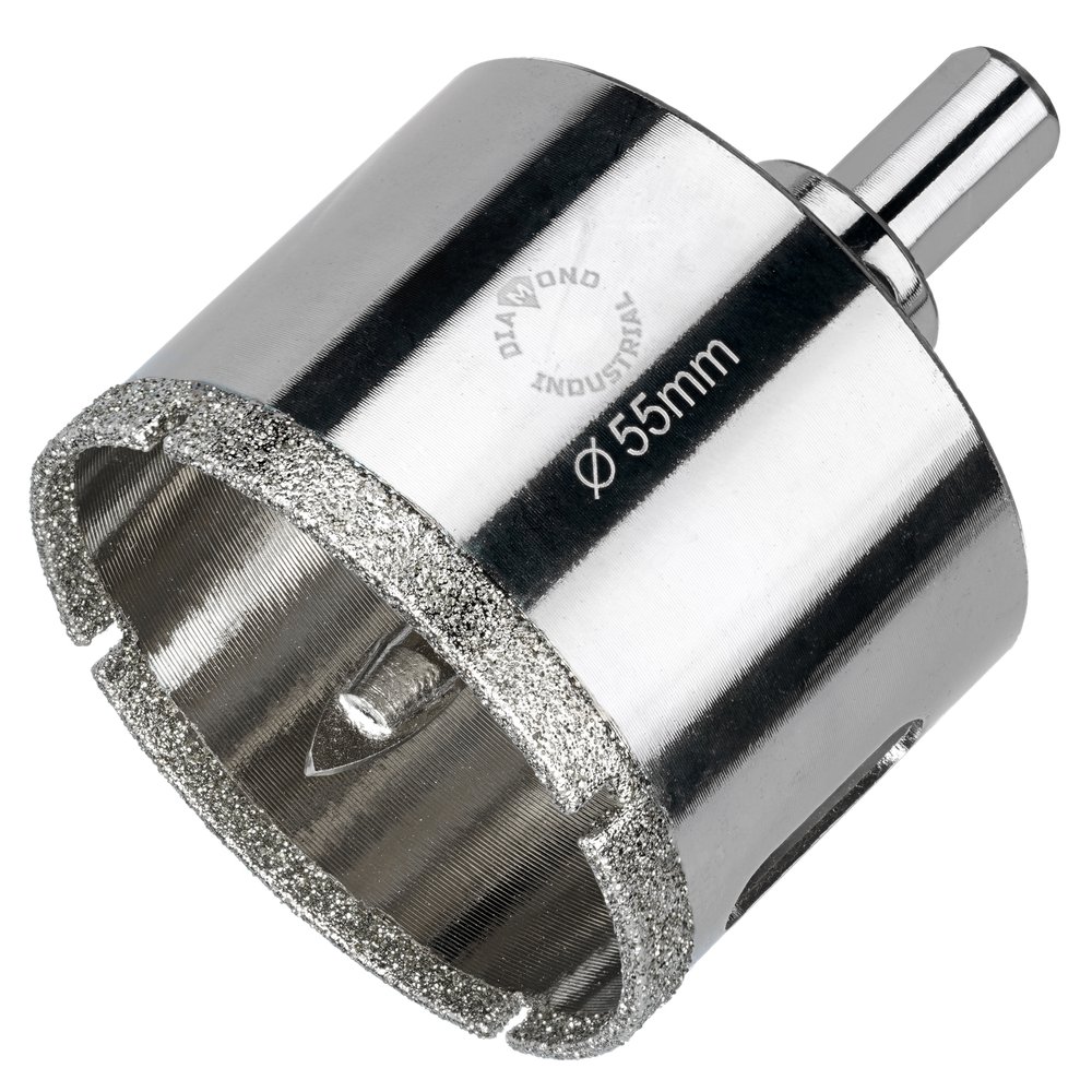 Коронка алмазная по керамограниту и керамике с центрирующим сверлом 55 мм Diamond Industrial DIDCSC055