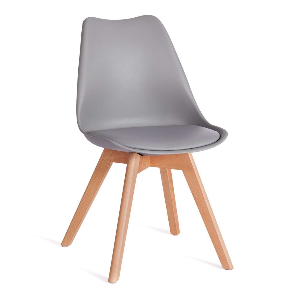 Стул Tetchair Tulip (mod. 73-1) / 1 шт. в упаковке дерево/пластик/экокожа, 47,5x55x80 см, серый 20221