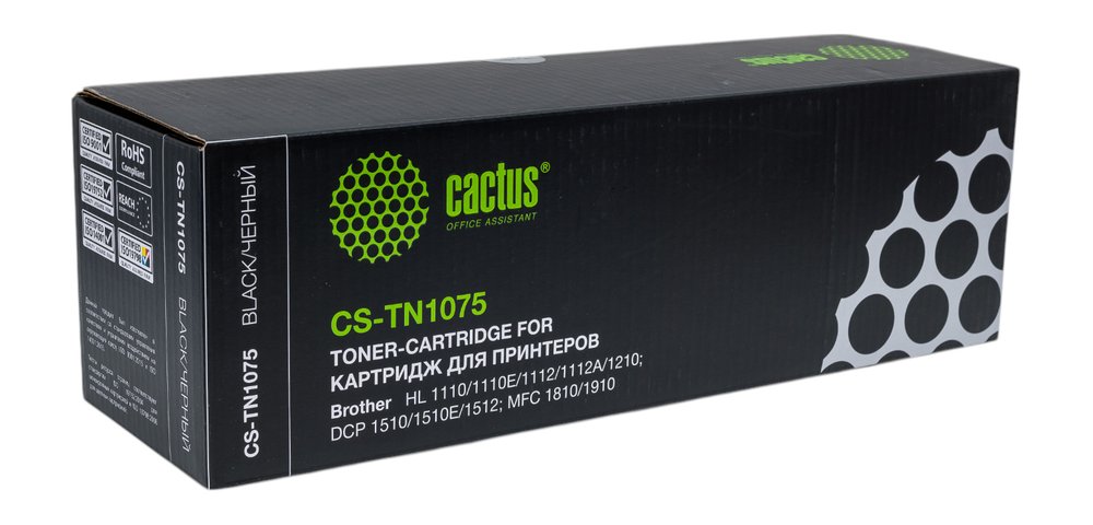 Лазерный картридж Cactus tn-1075 черный, 1000 страниц, для brother hl-1110/1112/1510/1512/1810 CS-TN1075 863544