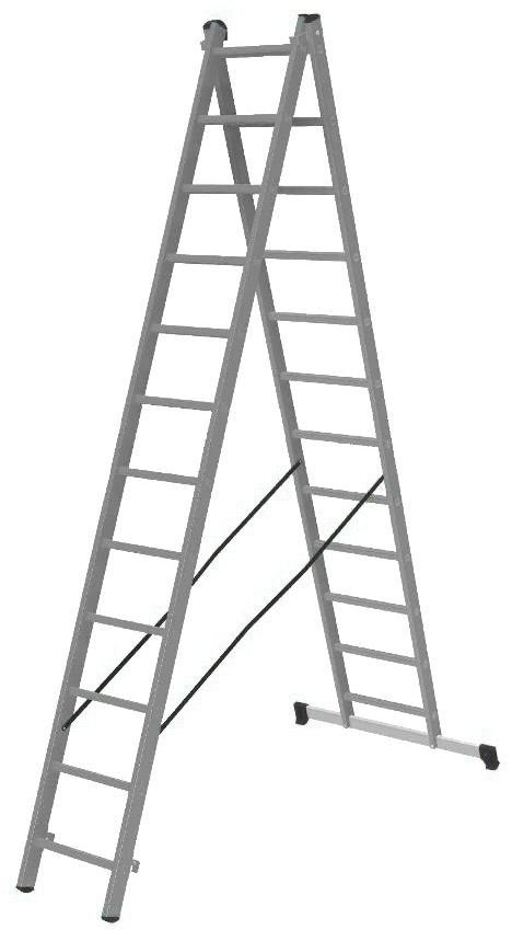 Двухсекционная лестница 12 ступеней Gigant L-02 2х12
