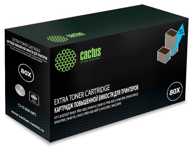 Картридж лазерный CS-CF280X-MPS CF280XX черный (13000стр.) для HP LJ Pro 400/M401/M425 Cactus 1086942