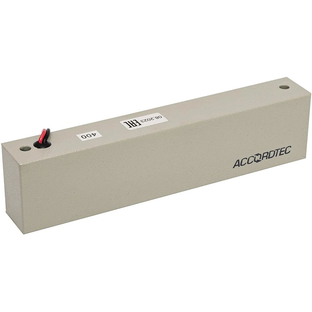 Замок электромагнитный Accordtec ML-400 К с уголком, цвет серый