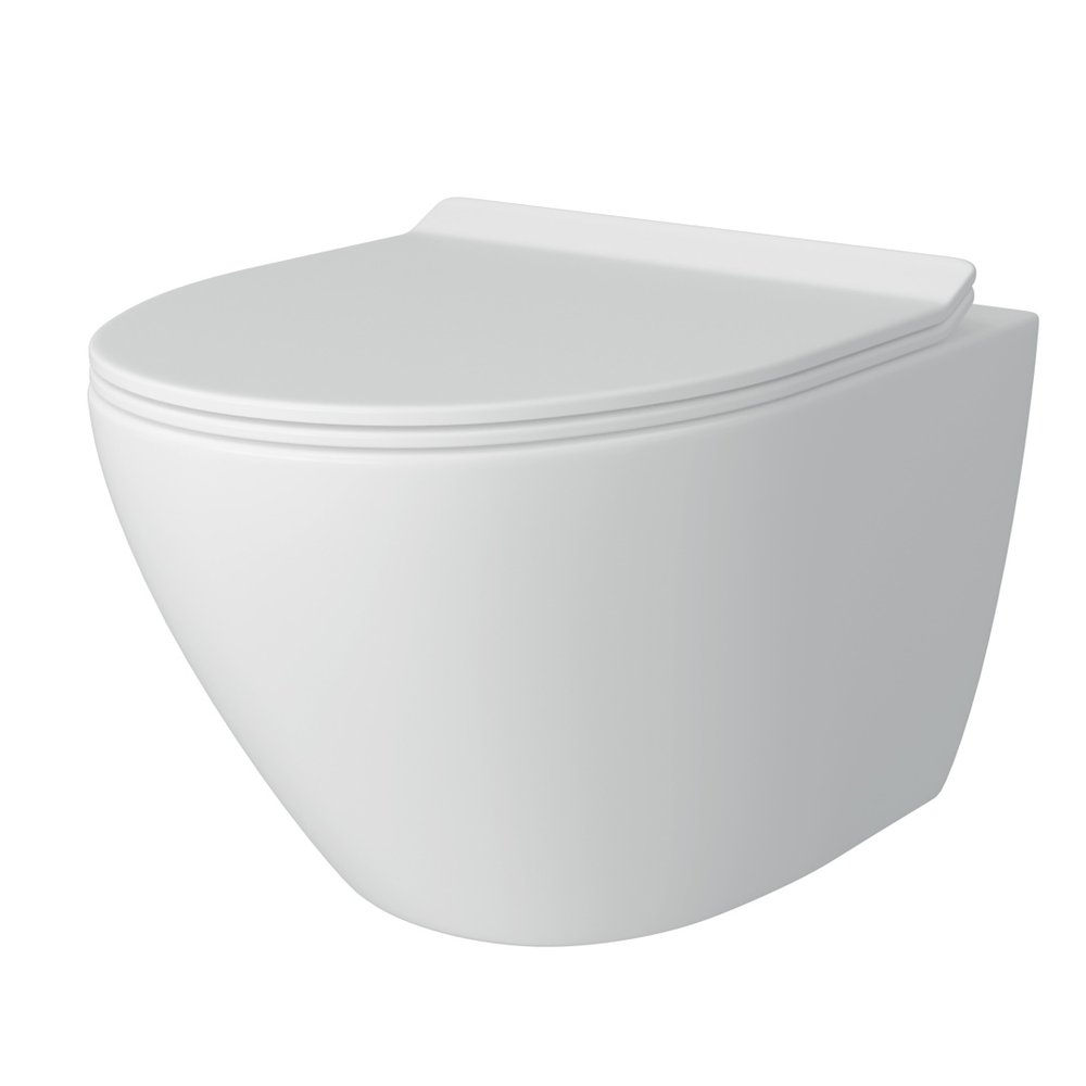 Подвесной унитаз Teymi Lina Pro безободковый, сиденье микролифт T40106 ЦБ-00268215