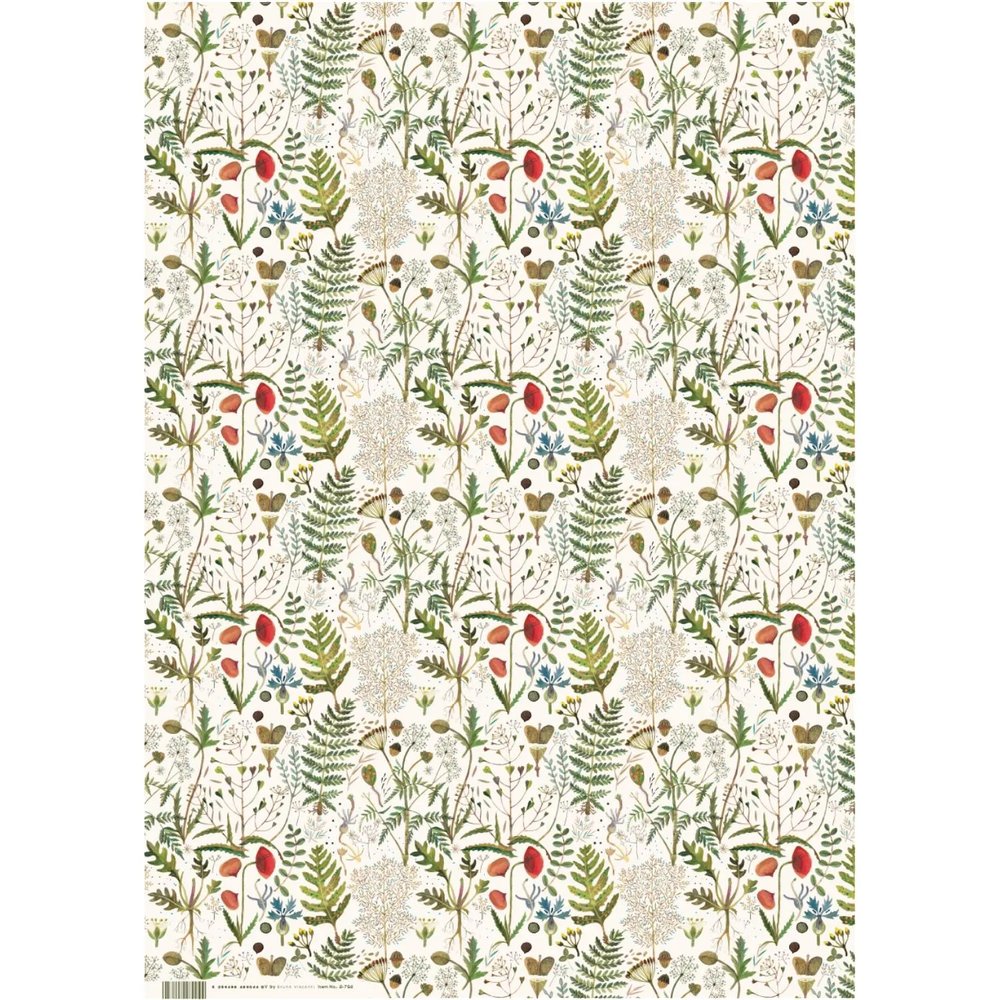Бумага упаковочная FLORA.ЛУГОВЫЕ ТРАВЫ, 50 х 70 см (4 листа) 2-794/01
